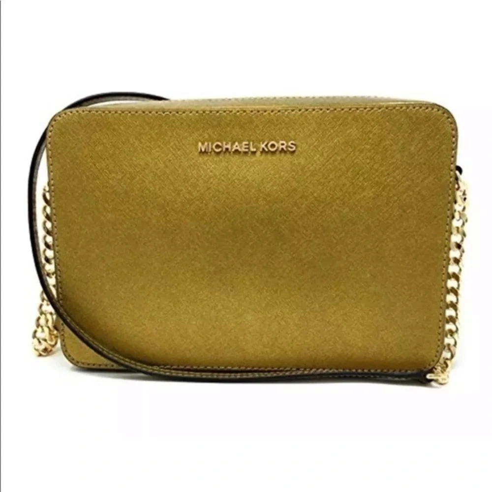 Michael kors jet set large EW crossbody old gold